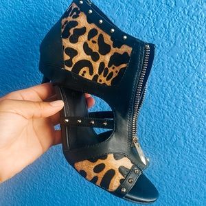 Leopard studded Fergie Heel